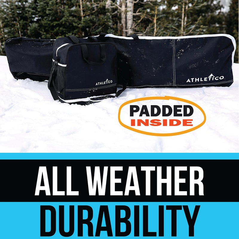 Athletico Padded Two-Piece Snowboard and Boot Bag Combo | Store & Transport Snowboard Up to 165 CM and Boots Up To Size 13 | Includes 1 Padded Snowboard Bag & 1 Padded Boot Bag (Black) - Image 3